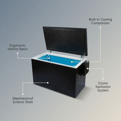 Cold Plunge Tub Built for Home Recovery, Built-In Compressor, Ozone Sanitation, Weatherproof Design