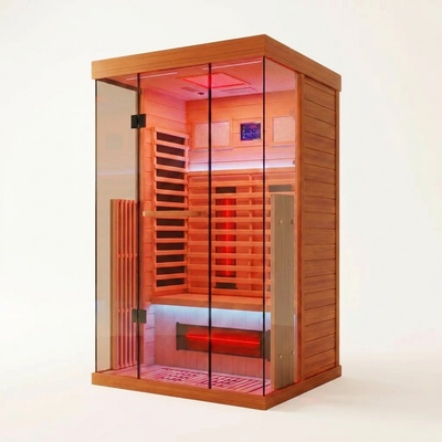 Infrared Sauna Built for Rapid Recovery, Canadian Hemlock, Red Light Therapy, Glass Door, Speakers