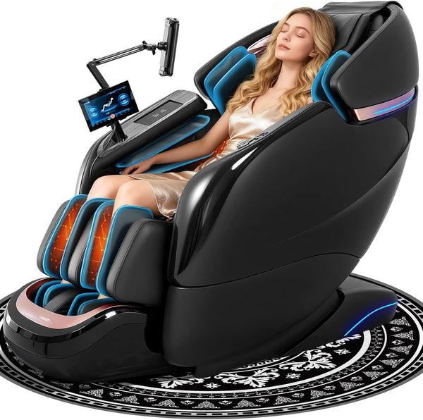 Massage Chair Full Body, 2026 Zero Gravity Sl-Track Shiatsu Massage Chairs Recliner with AI Voice, LED Backlight Remote Control, Waist & Calf Heating, Phone Joystick and Holder, G6 Black