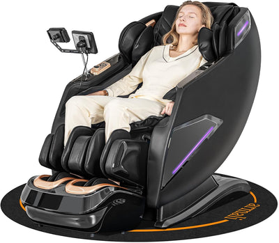 4D Massage Chairs Full Body,Zero Gravity Sl-Track Shiatsu Massage Chair Recliner,Core Heating,20 Massage Techniques,Deep Yoga Stretch,Foot Rollers, Ai Voice,Touch Screen,Wireless Charging
