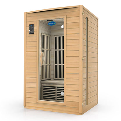 2-Person Canadian Hemlock Infrared Sauna with Chromotherapy Lighting and Sound System