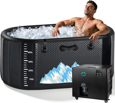 Full-Length Cold Plunge Tub with 1HP Dual-System Chiller