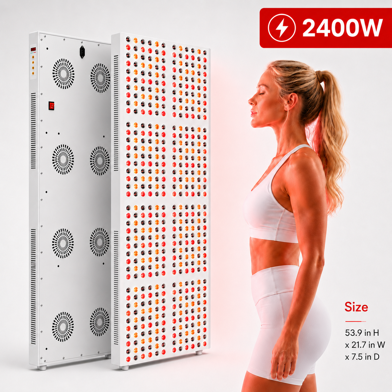 Red Light Therapy & Near Infrared Light Therapy Panel, Full Body, 2400W