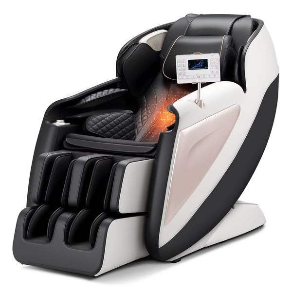 Succebuy Massage Chair 4D Full Body Zero Gravity Recliner W/Sl Track Stretch AI Voice Control Heat Foot Roller Retractable Pedal