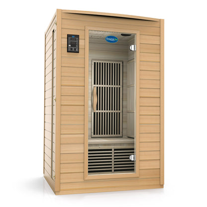 2-Person Canadian Hemlock Infrared Sauna with Chromotherapy Lighting and Sound System
