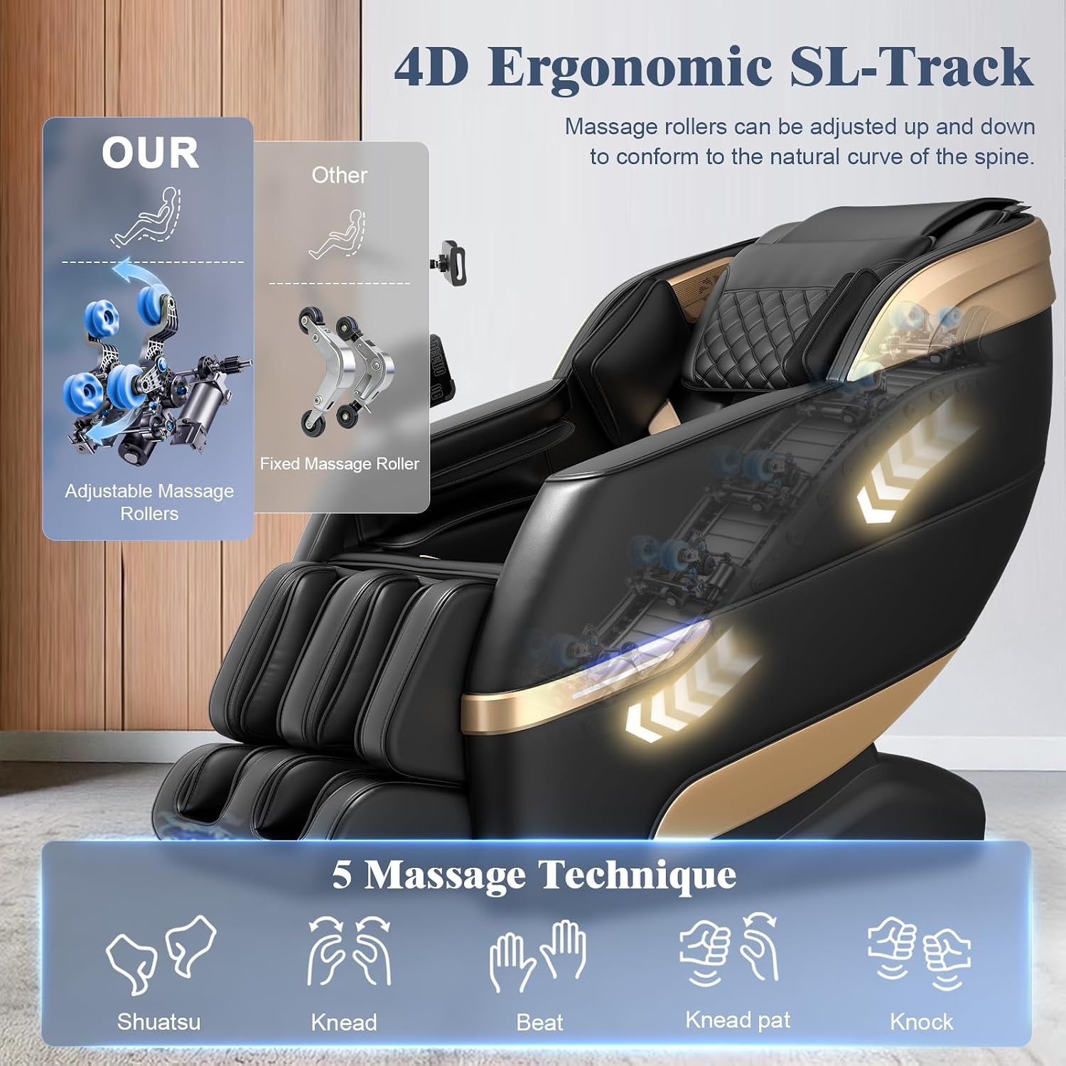 4D Massage Chair Full Body Zero Gravity Recliner Sl-Track Body Scan | Zero Gravity Massage Chair with Shiatsu Massage, Auto & Manual Modes, AI Control, Heating, Airbags, Foot Roller for Home