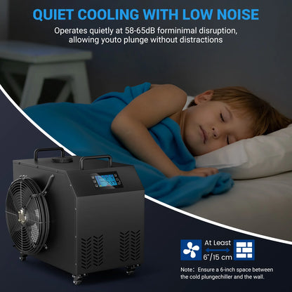 Cold Plunge Chiller 1HP, Water Chiller for Ice Bathtub 210 Gallon, Adjustable Temperature 37.4 F~107.6 F