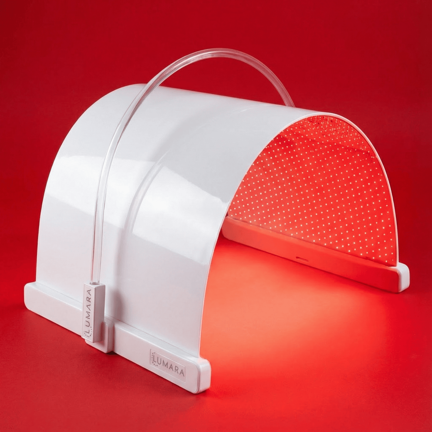 White and red device with a handle 