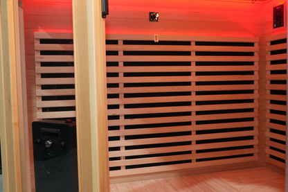 Blisspod I Vienna RED I All-In-One - Full Spectrum + Red Light Therapy I Indoor Corner Premium Sauna I 4-5 Person