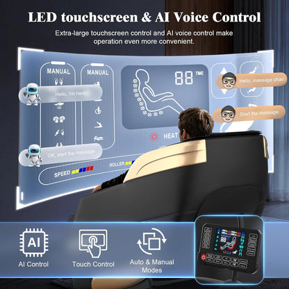 4D Massage Chair Full Body Zero Gravity Recliner Sl-Track Body Scan | Zero Gravity Massage Chair with Shiatsu Massage, Auto & Manual Modes, AI Control, Heating, Airbags, Foot Roller for Home