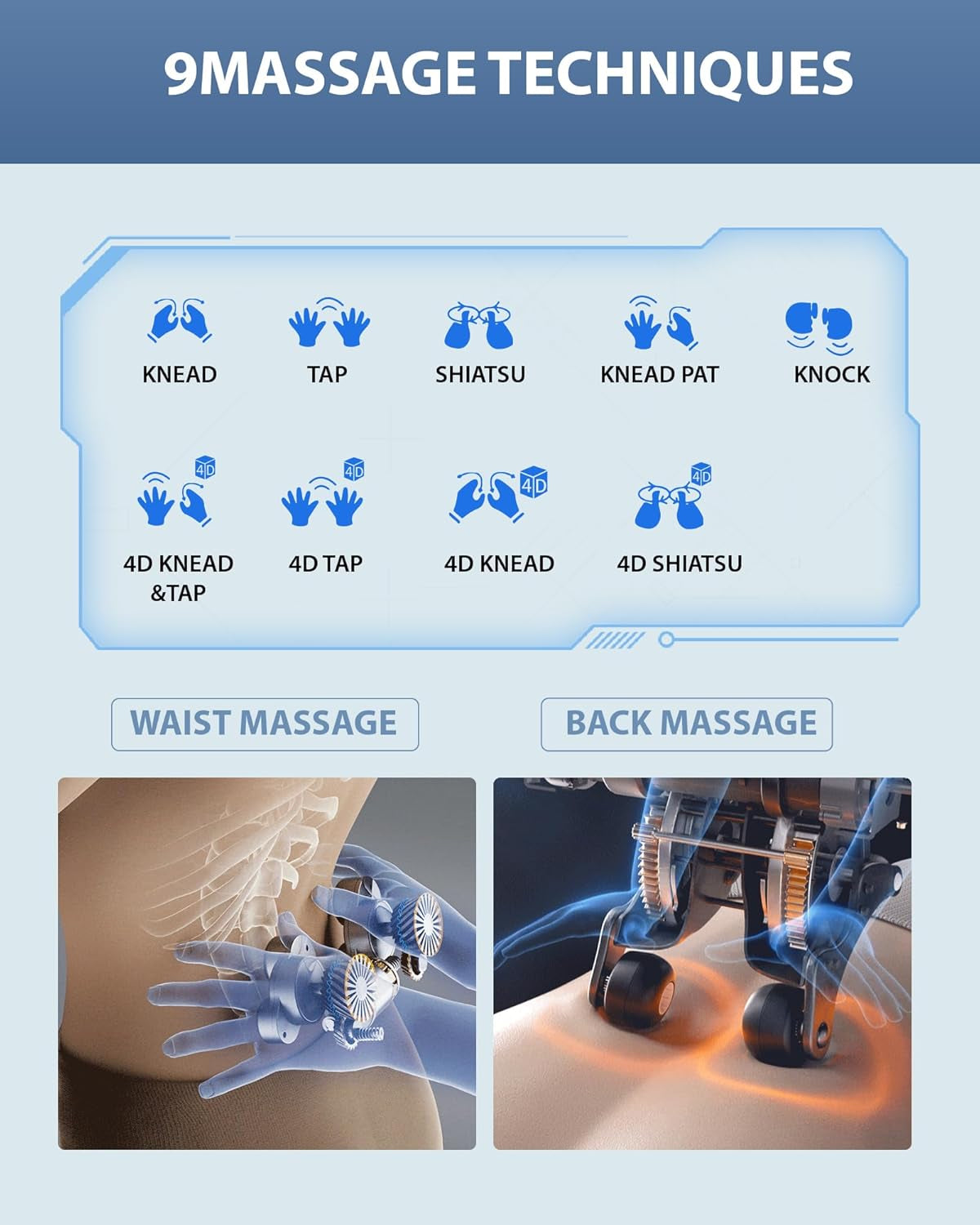 4D Massage Chair: Full Body Zero Gravity Massage Chair Full Body SL Track Chair Massage Black