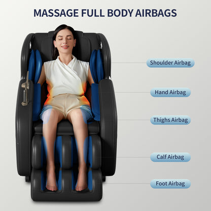 Zero Gravity Massage Chair with Bluetooth Speakers and Full Body Airbags