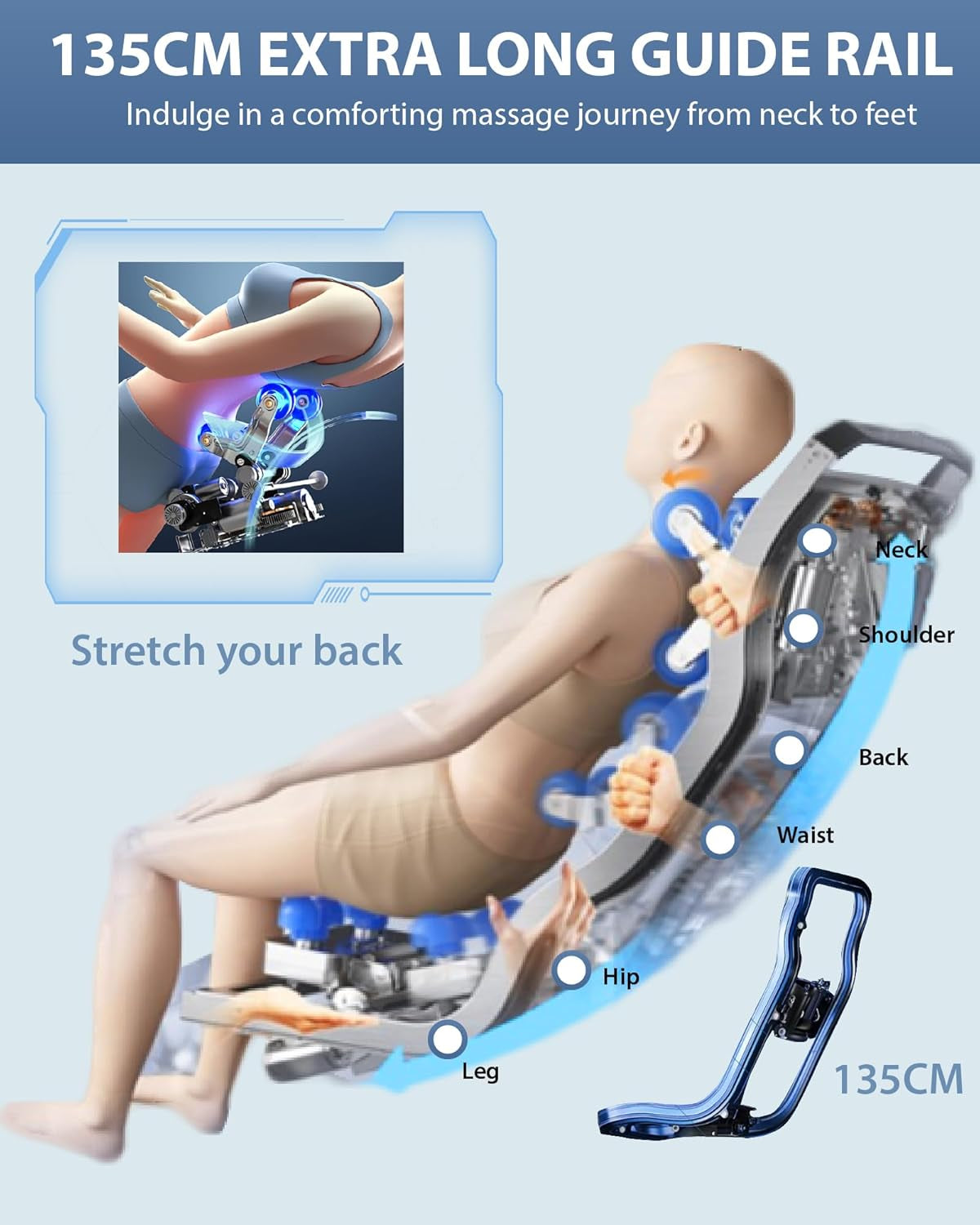 4D Massage Chair: Full Body Zero Gravity Massage Chair Full Body SL Track Chair Massage Black