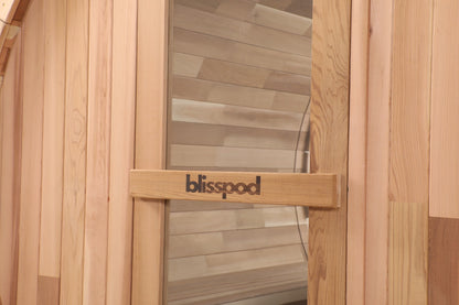 Canadian Red Cedar Outdoor Steam Barell Sauna, 2-4 / 4-6 persons with Full Glass Back & 2 front Porch seats