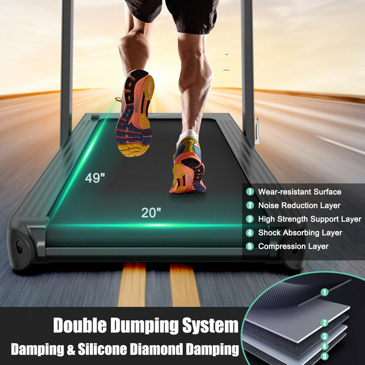 Direct Deals 4.75HP 2 In 1 Folding Treadmill with Remote APP Control