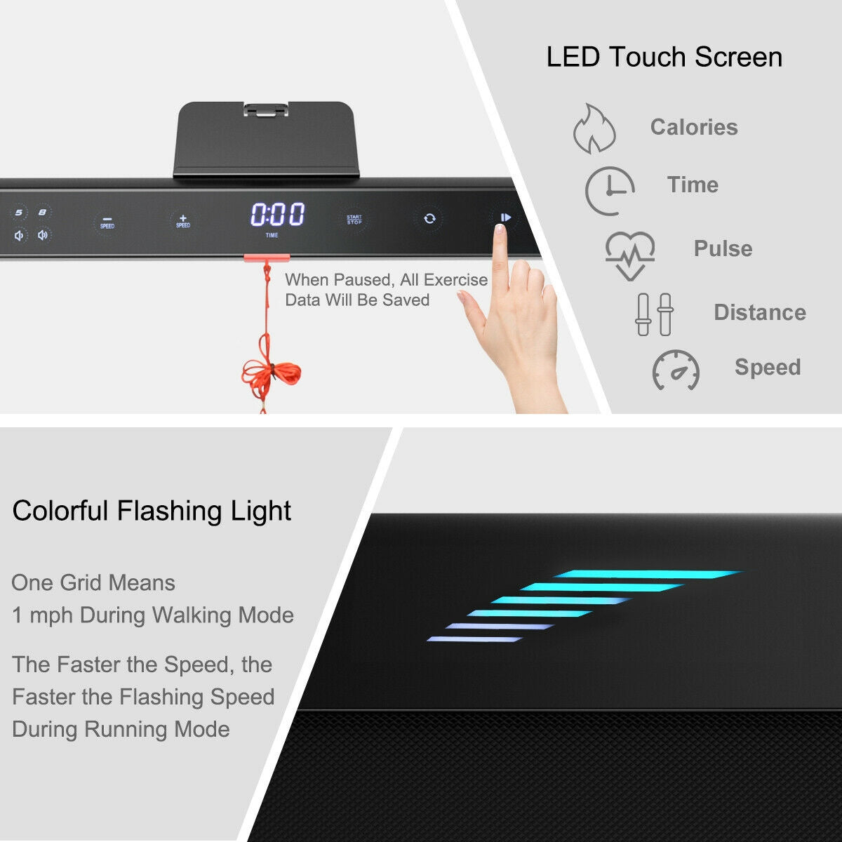 Direct Deals 4.75HP 2 In 1 Folding Treadmill with Remote APP Control