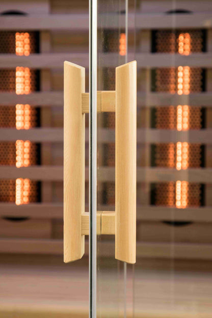 Premium Infrared Sauna with Chromotherapy Lighting and Canadian Hemlock Construction