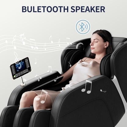 Zero Gravity Massage Chair with Bluetooth Speakers and Full Body Airbags