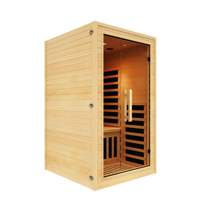 Premium Infrared Sauna with Chromotherapy Lighting and Canadian Hemlock Construction