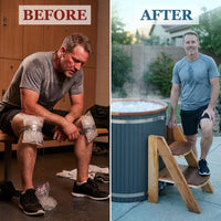 Cold Therapy 1 Person Ice Bath 118 Gallon Cold Plunge 37.5" X 33.25" — Before & After
