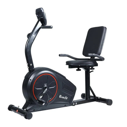 Everfit Recumbent Exercise Bike with Hand Pulse Sensor, 8-Level Magnetic Resistance and LCD Monitor