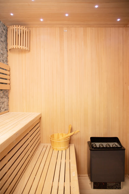 Premium Infrared Sauna with Chromotherapy Lighting and Canadian Hemlock Construction