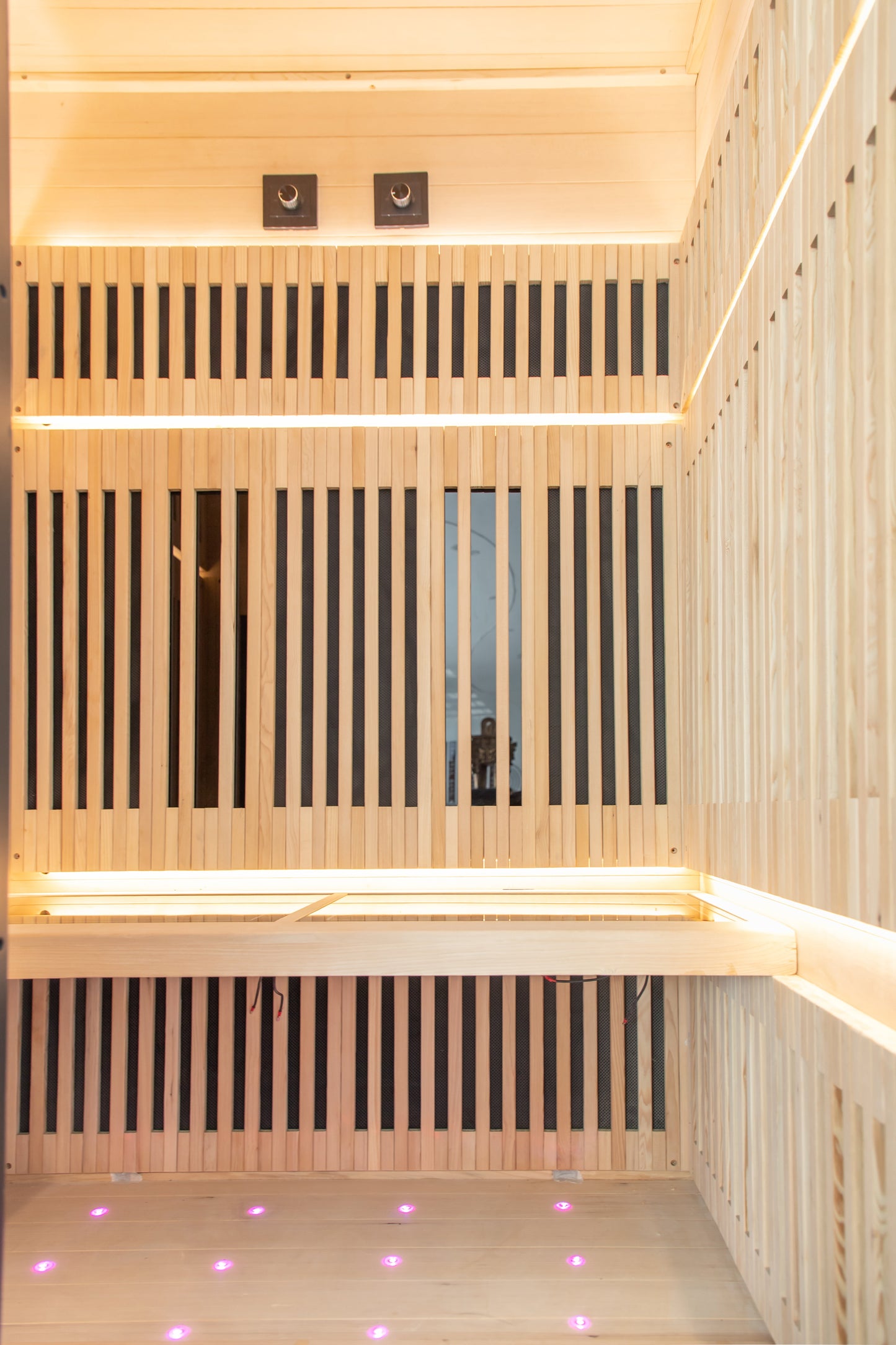 Premium Infrared Sauna with Chromotherapy Lighting and Canadian Hemlock Construction