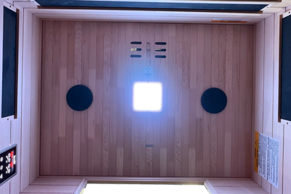 Deluxe Sauna, 1–2 Person Infrared + Red Light Therapy, Low EMF, Canadian Hemlock Wood