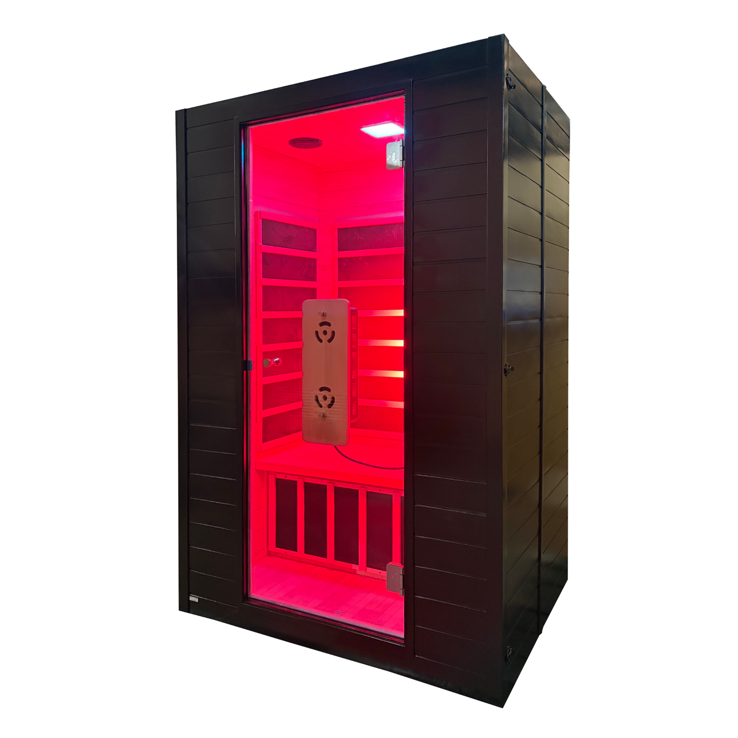 Deluxe Sauna, 1–2 Person Infrared + Red Light Therapy, Low EMF, Canadian Hemlock Wood