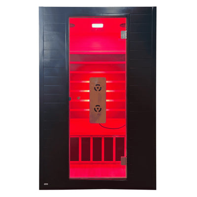 Deluxe Sauna, 1–2 Person Infrared + Red Light Therapy, Low EMF, Canadian Hemlock Wood