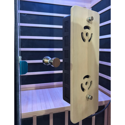 Deluxe Sauna, 1–2 Person Infrared + Red Light Therapy, Low EMF, Canadian Hemlock Wood