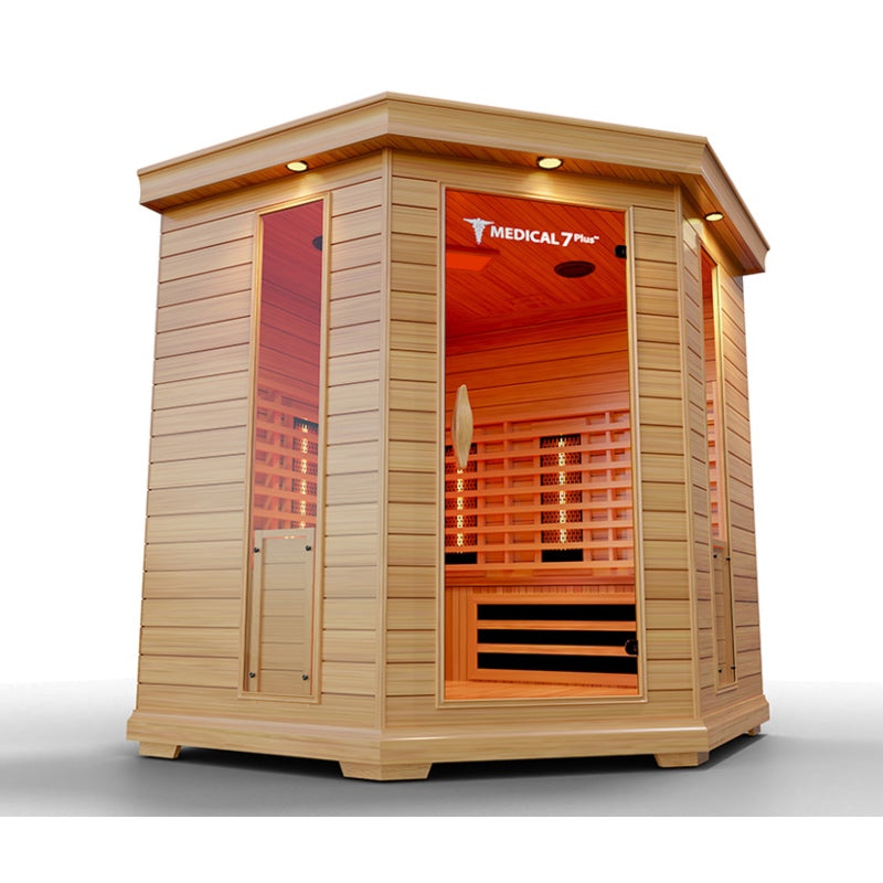 Medical 7 Plus - 4-6 Person Indoor Sauna - Corner Unit / Red Light Therapy Included