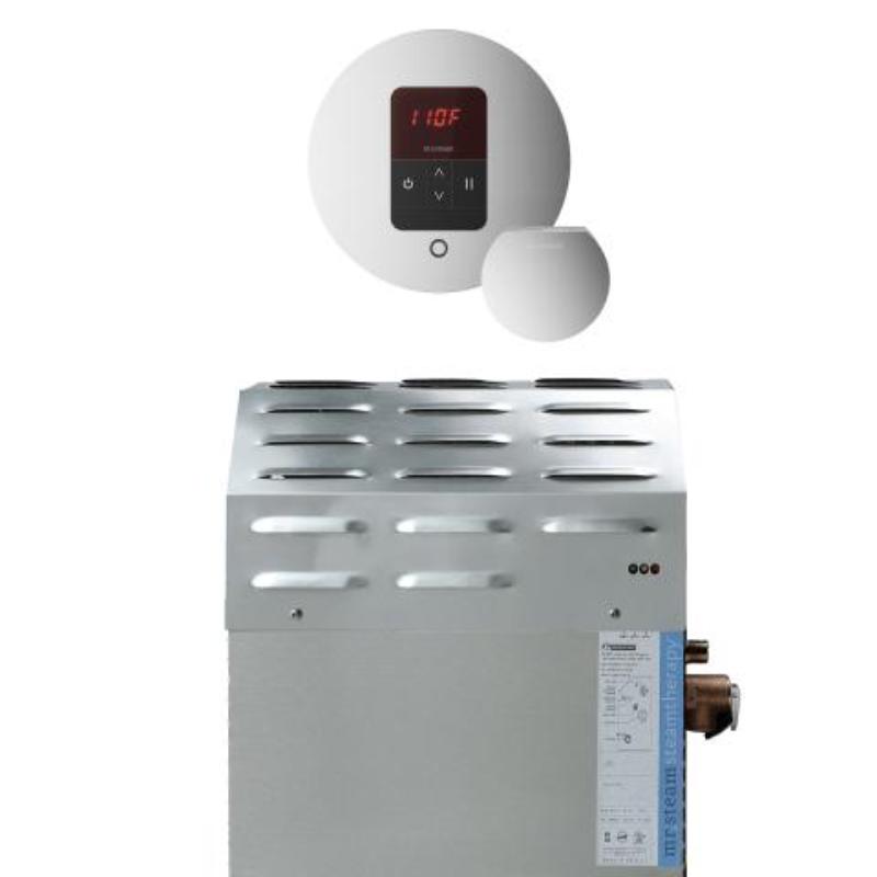 Mr.Steam Super iTempo 15kW Steam Shower Generator Package with iTempo Control in Round, Polished Chrome 15C10AA0000