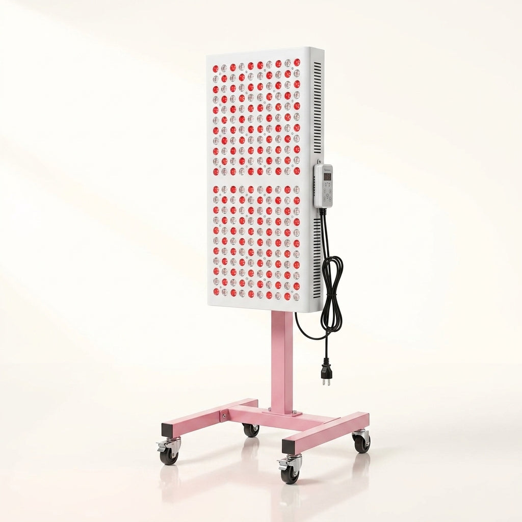 Red Light Therapy Panel Designed for Muscle Recovery, Professional Stand Included, 660nm Wavelength, Home Use — Studio Shot