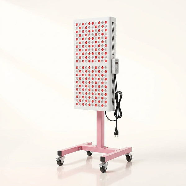 Red Light Therapy Panel Designed for Muscle Recovery, Professional Stand Included, 660nm Wavelength, Home Use — Studio Shot