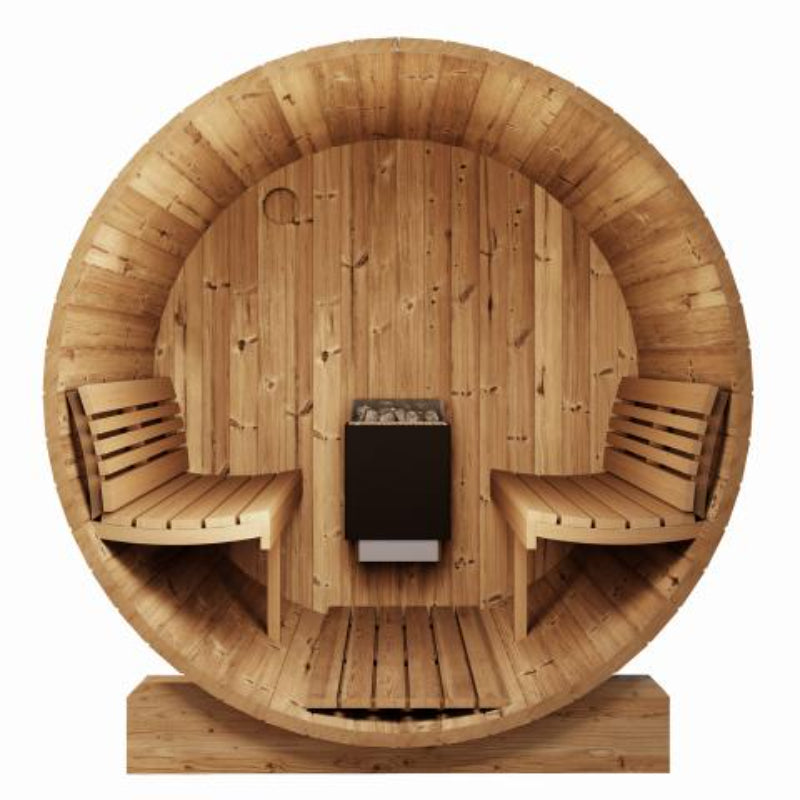 SaunaLife Model E8 Outdoor Sauna Barrel 6-Person Sauna Barrel 87"L x 81"D