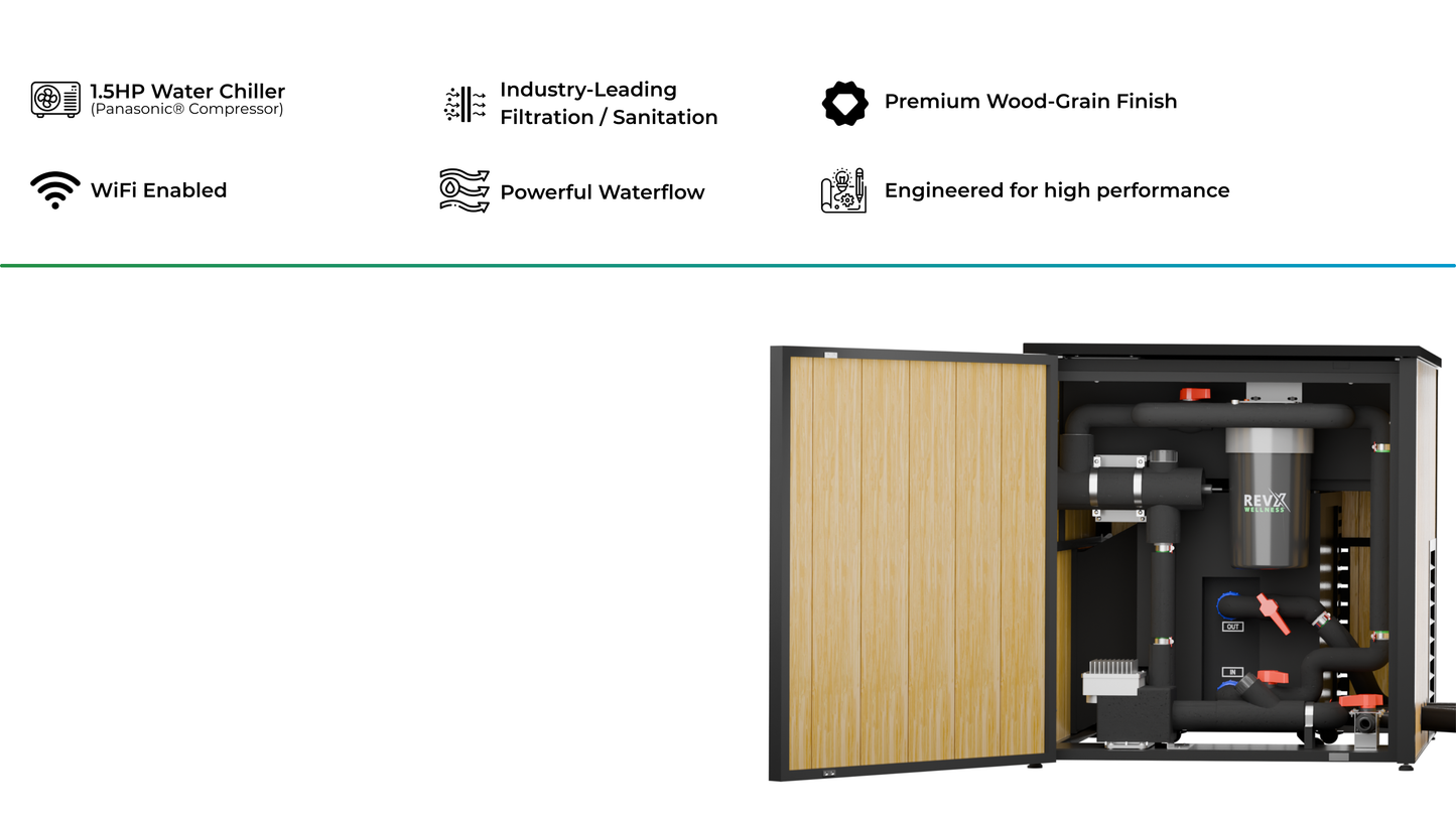 Acrylic X Tub Cold Plunge + LUX High Performance Chiller and Filtration System