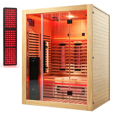 Blisspod I Venetian RED I All-In-One - Full Spectrum + Red Light Therapy I Indoor Premium Sauna I 3 Person