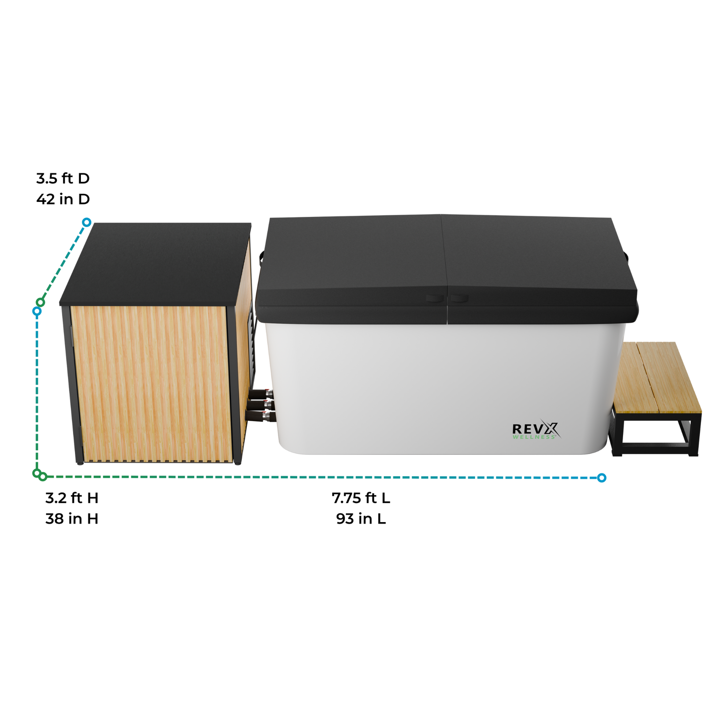 Acrylic X Tub Cold Plunge + LUX High Performance Chiller and Filtration System
