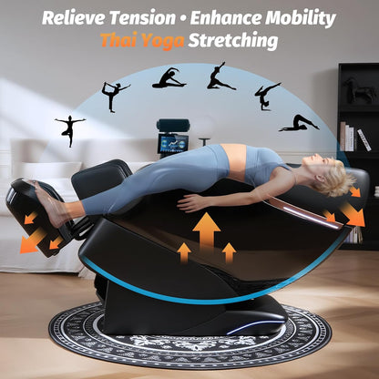Massage Chair Full Body, 2026 Zero Gravity Sl-Track Shiatsu Massage Chairs Recliner with AI Voice, LED Backlight Remote Control, Waist & Calf Heating, Phone Joystick and Holder, G6 Black