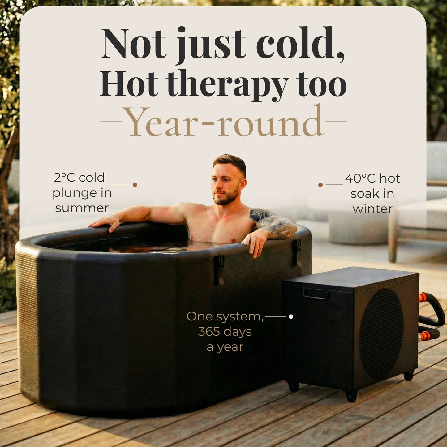 XXL Inflatable Cold Plunge Tub — 216 Gallon Capacity, Chiller Compatible