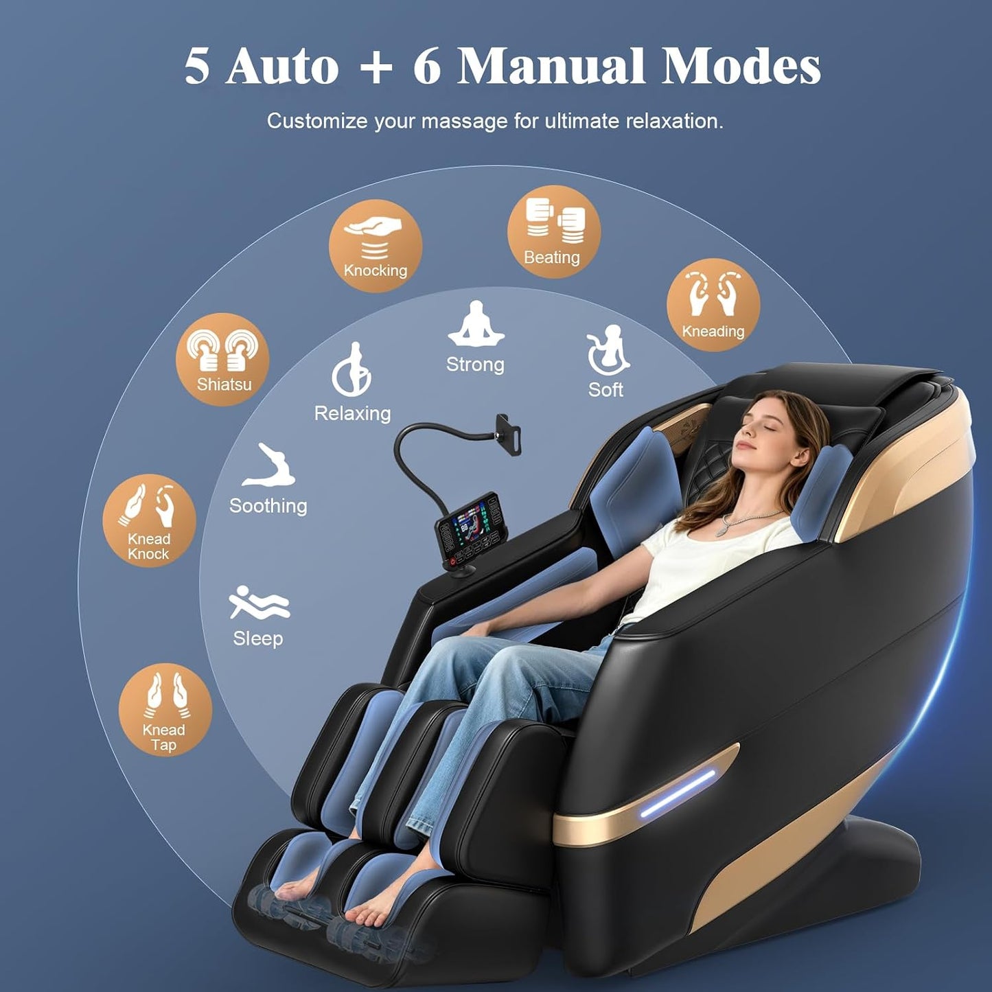 4D Massage Chair Full Body Zero Gravity Recliner Sl-Track Body Scan | Zero Gravity Massage Chair with Shiatsu Massage, Auto & Manual Modes, AI Control, Heating, Airbags, Foot Roller for Home