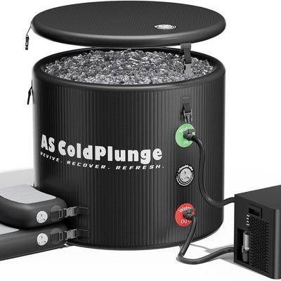 1/3 HP Ice Bath Chiller & 120 Gal Cold Plunge Tub Kit | Built-In Pump & Filter