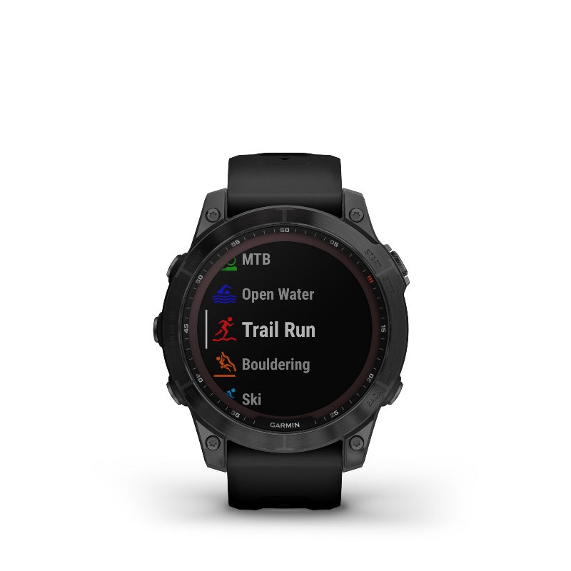 Garmin Fenix 7 Sapphire Solar Edition, Black DLC Titanium Smartwatch with Black Band