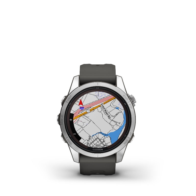 Garmin Fenix 7S Pro Solar Edition Smartwatch Silver with Graphite Band 42mm