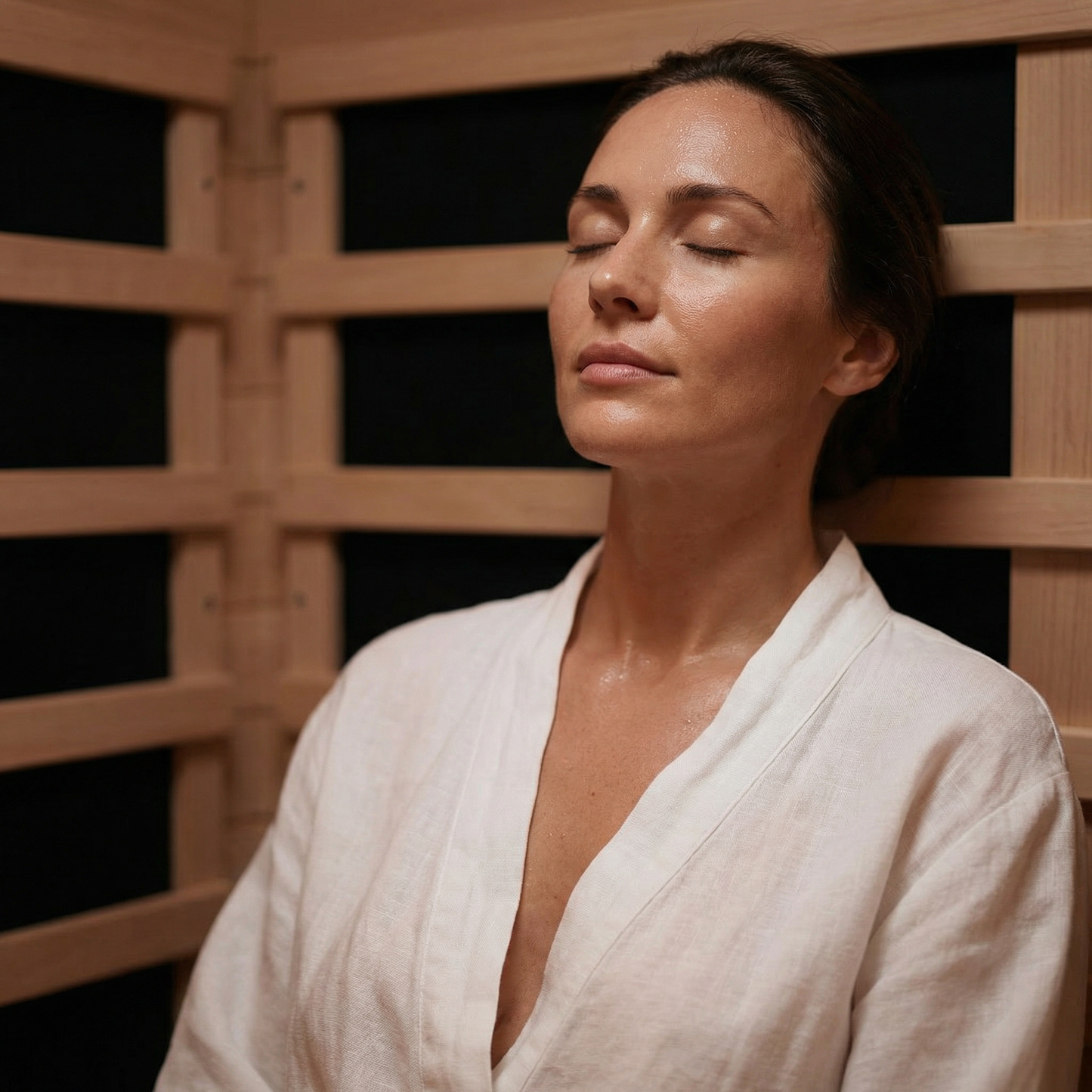 Premium Infrared Sauna with Chromotherapy Lighting and Canadian Hemlock Construction