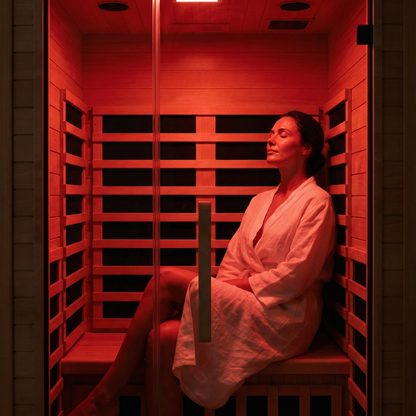 Premium Infrared Sauna with Chromotherapy Lighting and Canadian Hemlock Construction