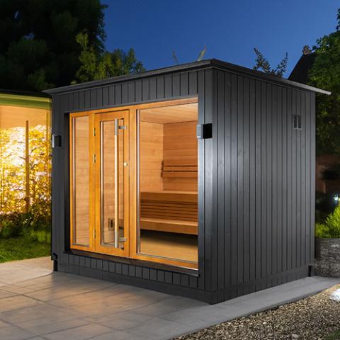 SaunaLife Model G7 Pre-Assembled Outdoor Home Sauna Garden-Series Backyard Home Sauna, Up to 6 Persons