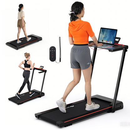 Direct Deals 3-in-1 Folding Treadmill with Large Desk and LCD Display