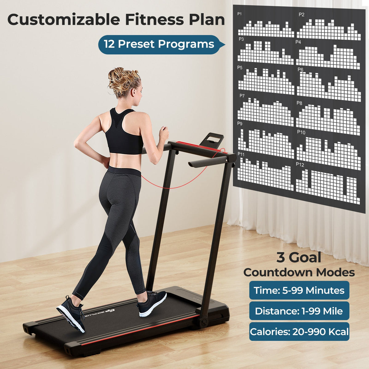 Direct Deals 3-in-1 Folding Treadmill with Large Desk and LCD Display